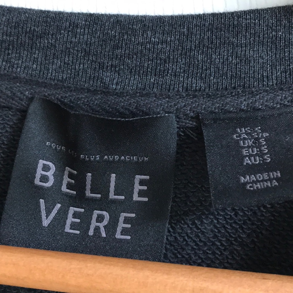 BELLE VERE Cropped‎ Studded sweatshirt / SZ S - Picture 3 of 5
